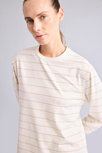 DeFacto Relax Fit Striped Crew Neck Long Sleeve T-Shirt I1569Ax26Au