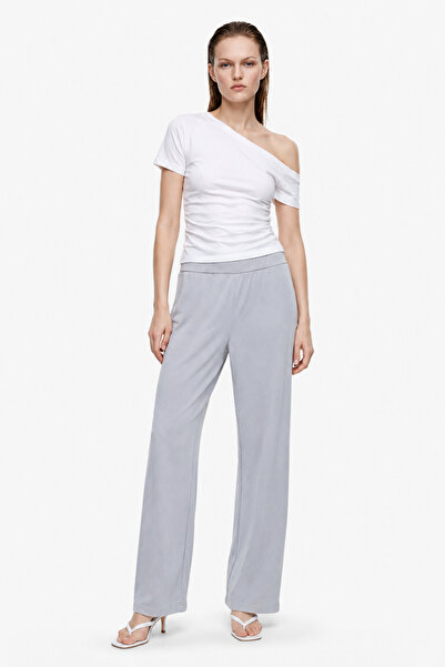 HAKKE Wide Leg Pants with Stripe Detail