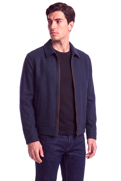 PAUL&SHARK Men's Regular Fit Notched Collar Long Sleeve Navy Blue Jacket