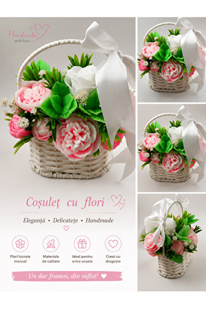 Generic Brand Hand-molded soap flower basket