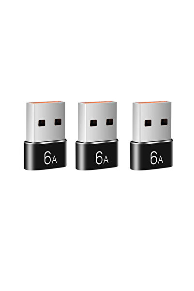 Choice4 3pcs-A-black NNBILI 1/6pcs USB To USBC 6A OTG Adapter USB-C Male To T...