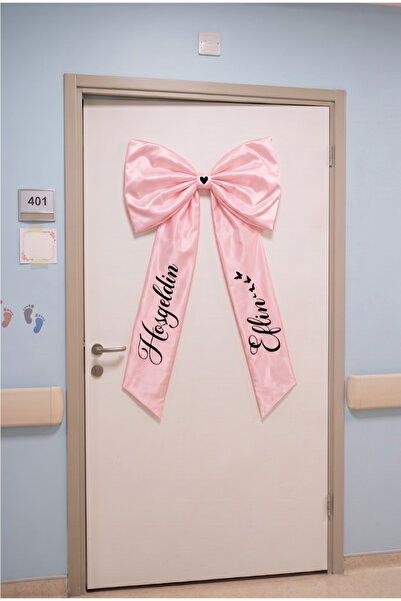 Naz Mutlu Design Pembe Saten Elyaf Dolgulu Bebek Odası Kapı Süsü