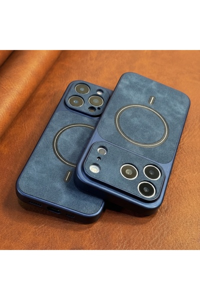 Choice66 iPhone17 Pro Max Blue Luxury Matte for Magsafe Magnetic Artificial L...