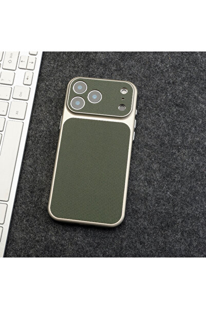Choice60 iPhone17 Pro Green Vintage Woven Leather Textured Phone Case For iPh...