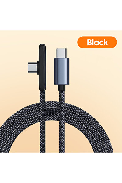 Choice5 1m Black 90 Degree USB C To USB C Cable 60W Fast Charging Elbow Data ...
