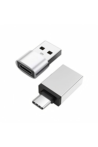 Choice5 محول USB 3.0 إلى Type C فضي اللون، قطعتان، USB 2.0 ذكر إلى Type C أنث...