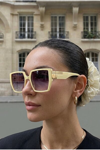 Eyesofia Palme Square Gold Accessory Ultra Light U400 Filtered Luxury Beige-Y...