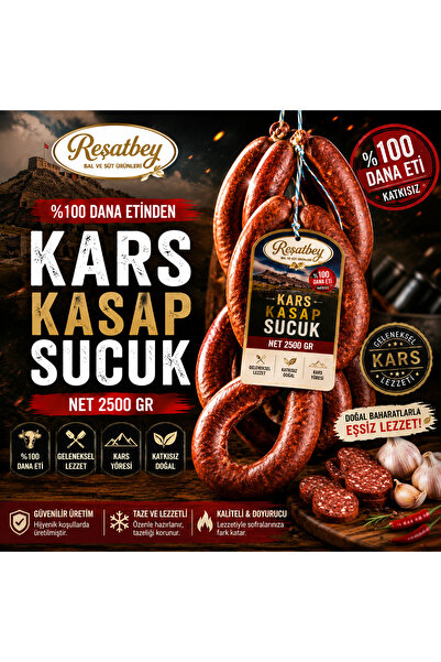 REŞATBEY BS Reşatbey %100 Dana Kars Kasap Sucuk – Net 2500 Gr