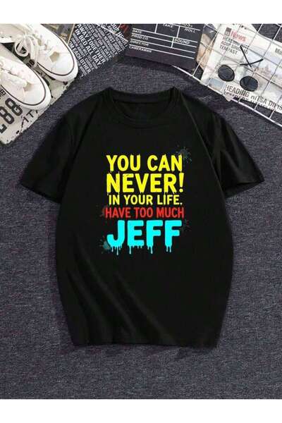 NOURAM Men's 'Jeffs Can Never Have Too Many' Graphic T-Shirt - Casual Crew Ne...