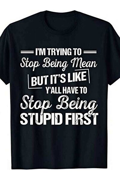23ERVA Summer Outfit Women, Stop Being Mean Stupid First Text Graphic T-Shirt...