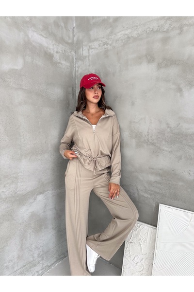 Pukka Women's Modal Fabric Drawstring Waist Zippered Tracksuit Set