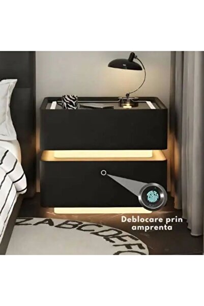 INEO SMART HOME Noptiera Smart cu , Încărcare Wireless și Lumină LED – Design...