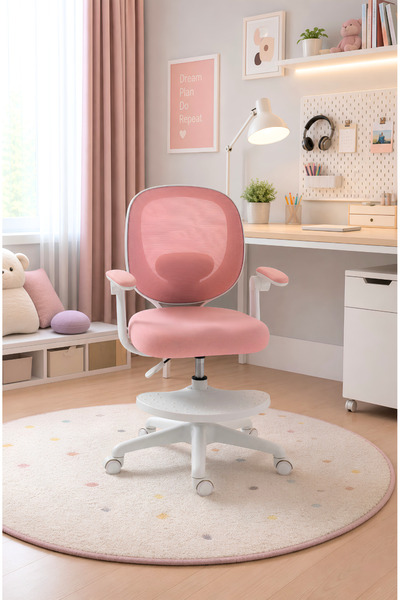 Ofisfix Ergonomik Çocuk Çalışma Sandalyesi - Pembe