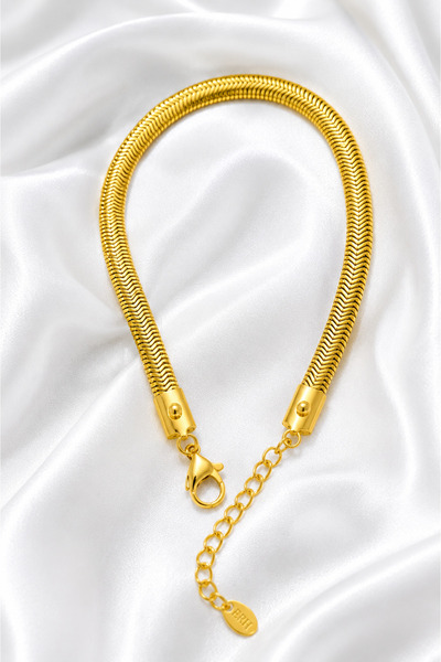 ERH Gold Fishback Chain Women's Bracelet Italian Model