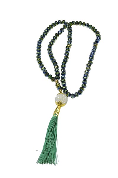 Serhat Aksesuar ve El İşçilik Pearl Patterned Tasseled 99 Gift Prayer Beads -...