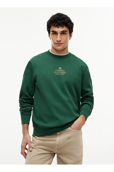 Tommy Hilfiger Yeşil Erkek Bisiklet Yaka Sweatshirt MW0MW43221L2N_BRAND LOVE ...