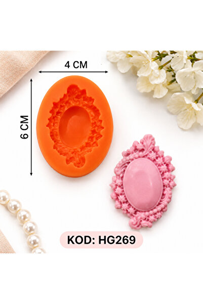 pratikpastacılık Vintage Ribbon & Frame Silicone Decoration Mold – Cake, Fond...