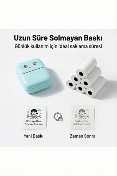 Vothoon Kendinden Yapışkanlı Çocuk Kamera Baskı Kağıdı, 5'li Rulo 57X25MM Baskı Termal Kağıt Rulo