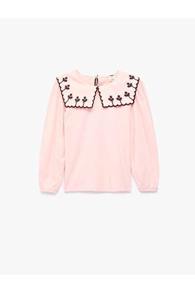 Koton Tricou cu mânecă lungă din bumbac, cu guler pentru bebeluși, cu detaliu...