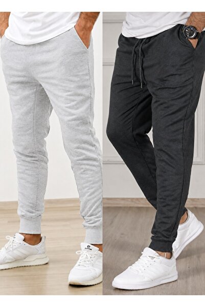 TORUK MAKTO Set de 2 pantaloni de trening unisex cu tiv cu nervuri Jogger, cu...
