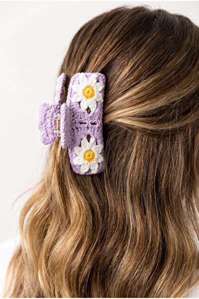 Katia&Bony Daisy Patterned Braided Hair Clip Lilac