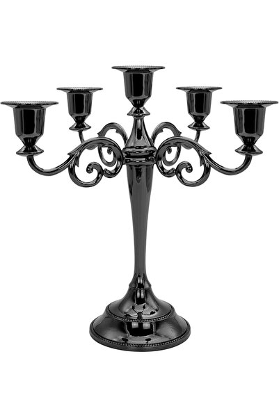 HALAMODO Gold Metal Candle Holder 3-arms Candle Stand 27cm Tall Wedding Event...