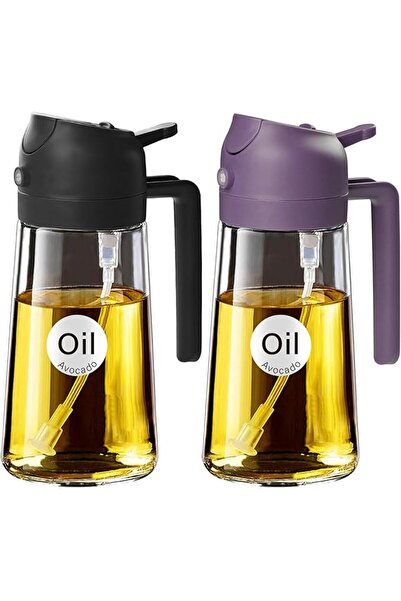 GENERAL YARRAMATE Olive Oil Dispenser, 2 in 1 Oil Sprayer for Cooking, 470ml ...