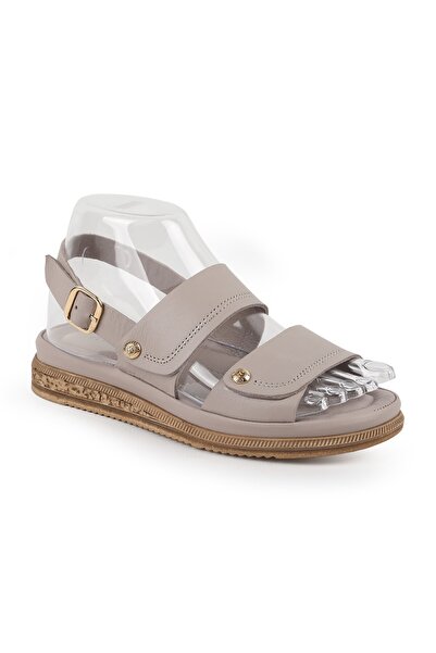 Mammamia Women's Sandals Daily Genuine Leather Double Strap Anatomical Flat S...