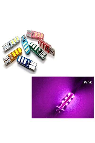 ( 4 X ADET ) 1 SET T10 LED DİPSİZ AMPUL PINK BIG LED I VERSIYON SERİ PEMBE