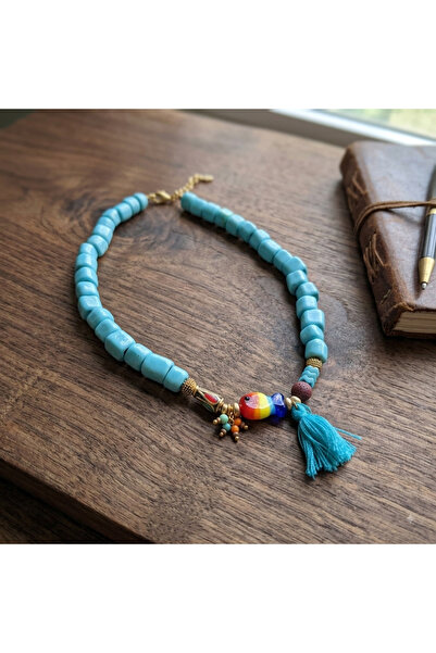 azra takı tasarım E Handmade Authentic Bodrum Beads Blue, Fish Figured Short ...
