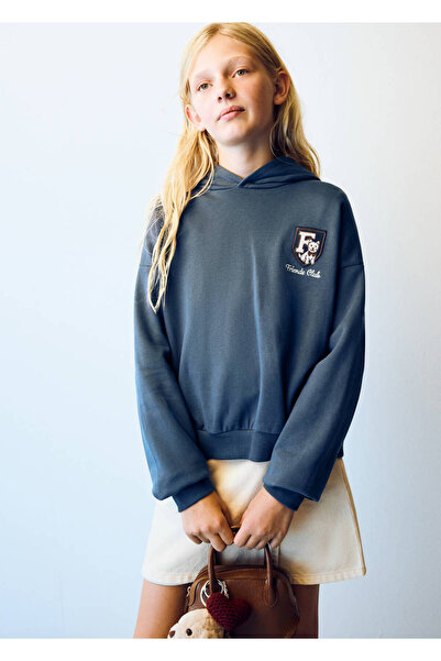 MANGO Kids Relaxed fit işlemeli sweatshirt