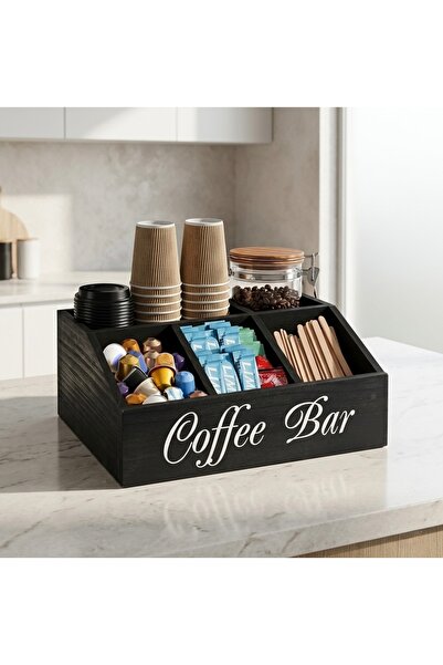 Generic Modern Wooden Coffee Corner Organizer - Premium Thai Mdf with Fire St...
