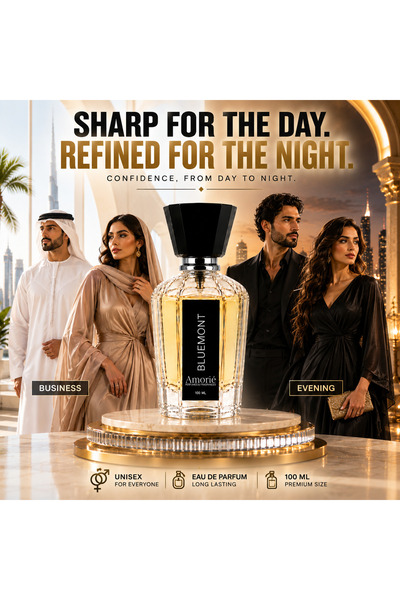 Amorie PERFUMES & FRAGNANCE Amorie Perfumes & Incense BLUEMONT Eau de Parfum 100ML, Unisex Luxury Fragrance for Men & Women, Fresh Elegant Refined Scent for Daily Wear, Work, Evening & Special Occasions