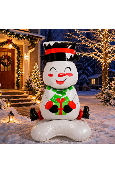 Kuzey Vip High Quality Snowman Christmas Balloon Giant 145 cm Snowman Foil Ba...