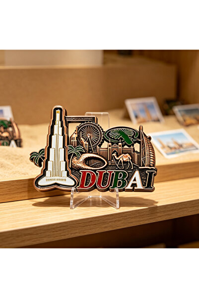 NUJET R491 City landmark metal refrigerator stereo relief Burj Khalifa Sailin...