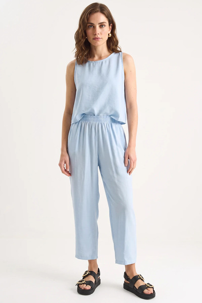 Şeker Portakalım Women's Thick Strap Blouse Elastic Waist Pants Modal Baby Bl...