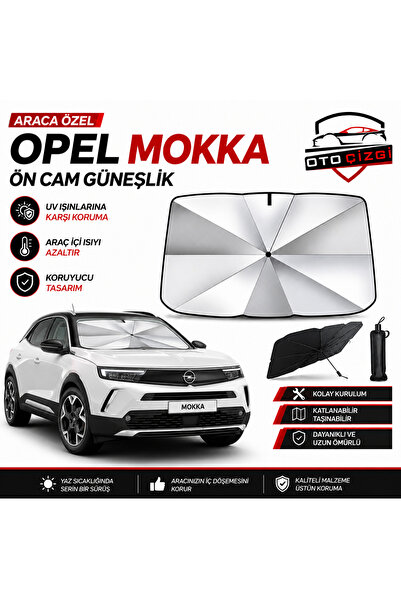 Oto Çizgi Opel Mokka Şemsiye Tip Ön Cam Güneşliği Katlanabilir UV Korumalı Ar...