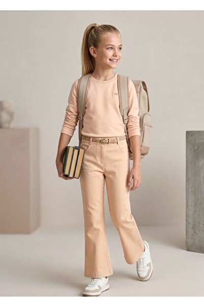 Ozmoz By Mukadder Özden Organic Yavruağzı Wide-Legged Spring Girls' Trousers
