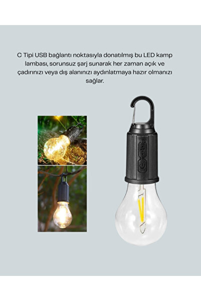 Epilons Akıllı Sensörlü USB Şarjlı Kamp Lambası
