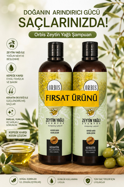 DOFİX 2'li Zeytin Yağlı Kepeğe Karşı Keratin Şampuan 700 ml