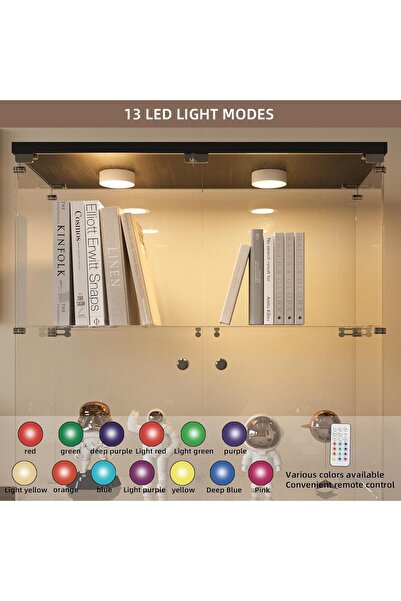 Beauty Beauty4U Glass Display Cabinet with LED Light, 4-Shelf Black Curio Cabinet | Double-Door Showcase with LED Light for Collectibles, Figures, Books, and Decor Display; Includes Anti-tip Hardware