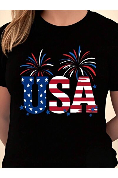 2BIR Independence Day Printed T-Shirt, Round-Neck Casual Short-Sleeve Summer ...