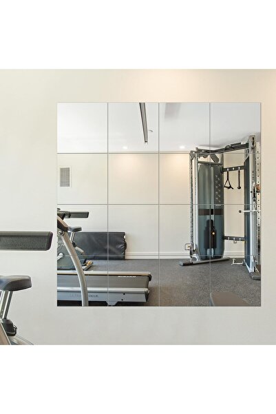 Delma Home Gym Mirrors, 12'' x 12'' Glass Mirror Tiles, 16 PCS | Square Large...