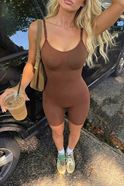 FİT WOMEN Women's Gathering Brown Basic Strap Body