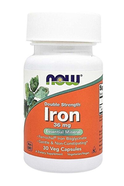 Now Foods - Iron Double Strength Essential Mineral 36 Mg 30 Veg Capsules