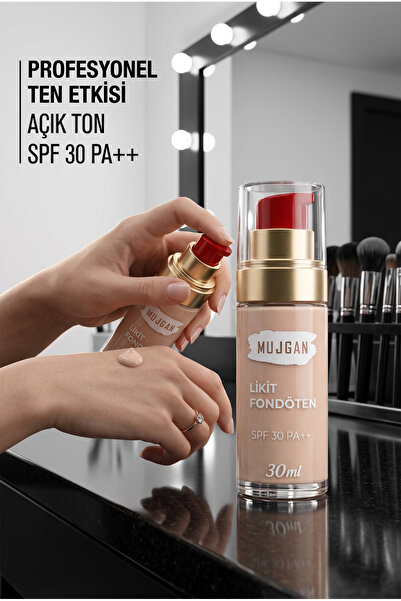 MUJGAN Profesyonel Yüksek Kapatıcılı Likit Fondöten Açık Ton 30 ml