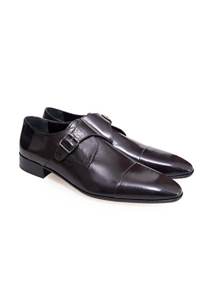FRANCO CALVANI Black Color Laceless Genuine Leather Leather Sole Men's Shoes