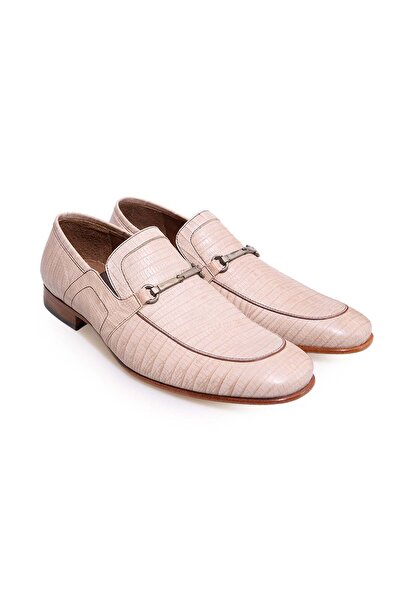 FRANCO CALVANI Beige Color Laceless Genuine Leather Men's Shoes
