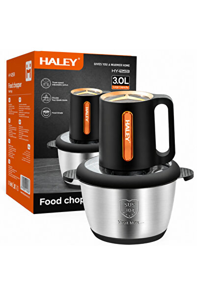 HALEY Tocător electric HY-1253, 1200W, bol din oțel inoxidabil SUS 304 de 3L,...