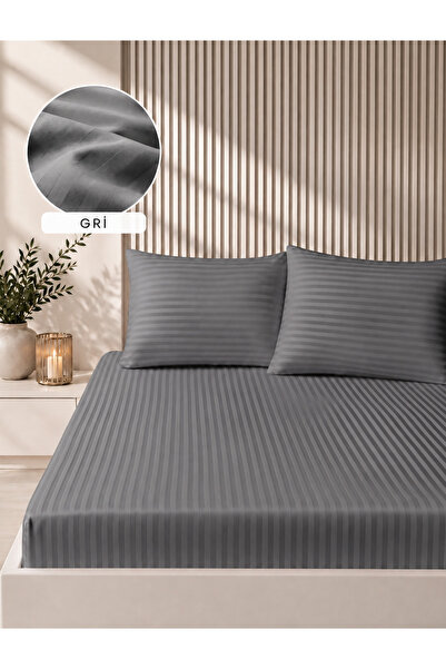 Bella Home 160x200 Set satenskih plahti sa prugama | Meka tekstura | Elegantn...